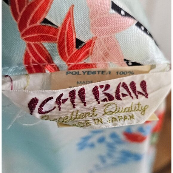 Light Blue Floral Japanese Kimono Robe 3/4 length size 42 - Picture 6 of 8